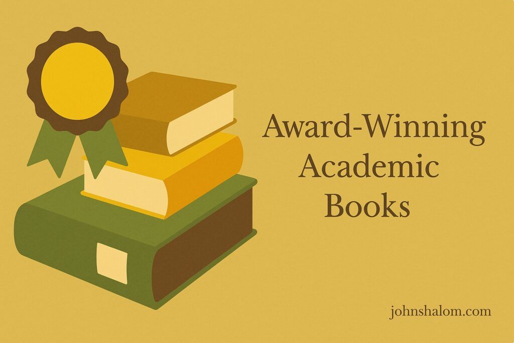 A golden trophy placed beside a stack of academic books, symbolizing excellence, knowledge, and achievement.