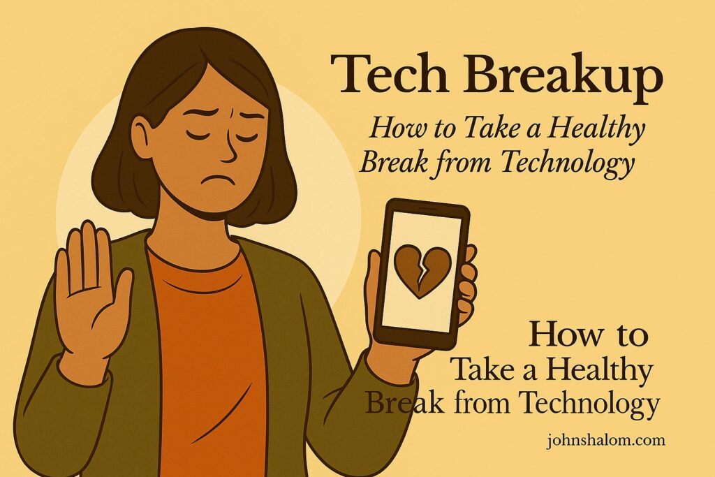 A person relaxing outdoors with a book while their phone lies face down, symbolizing balance, rest, and digital detox.