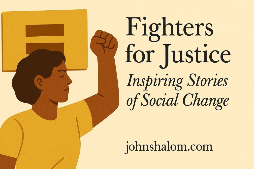 A group of activists marching with banners, symbolizing courage, unity, and the pursuit of justice.