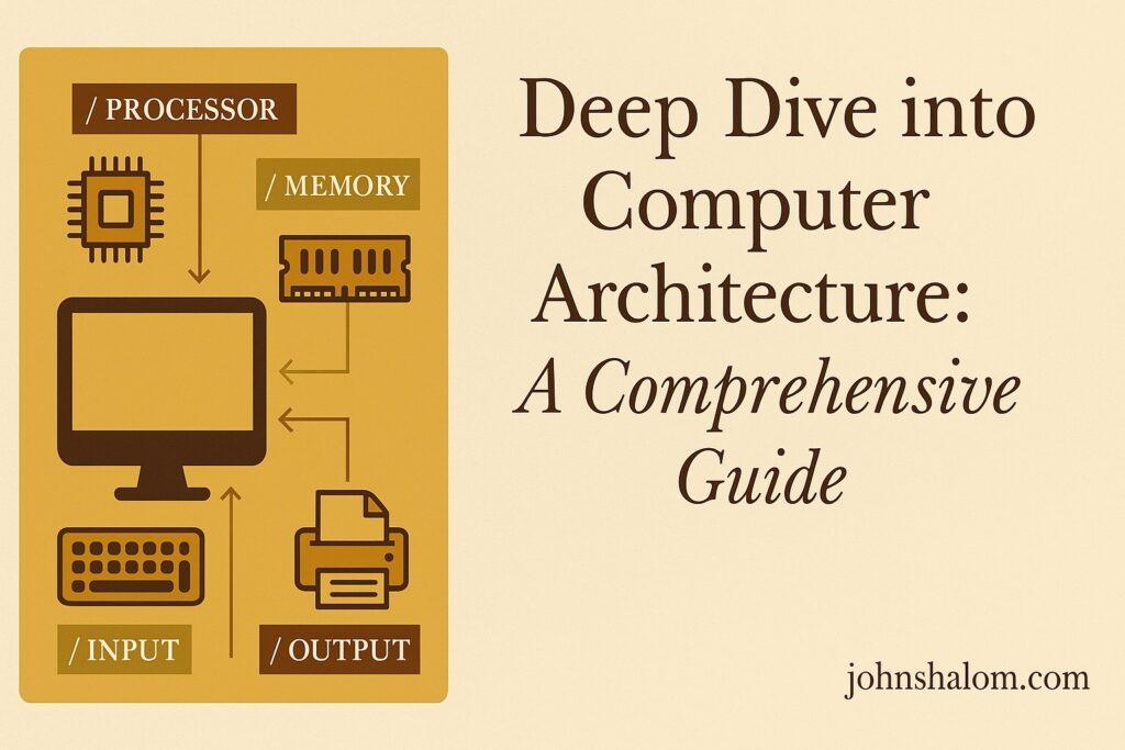 A detailed diagram of a computer’s CPU and memory system on a monitor, symbolizing structure, logic, and performance.