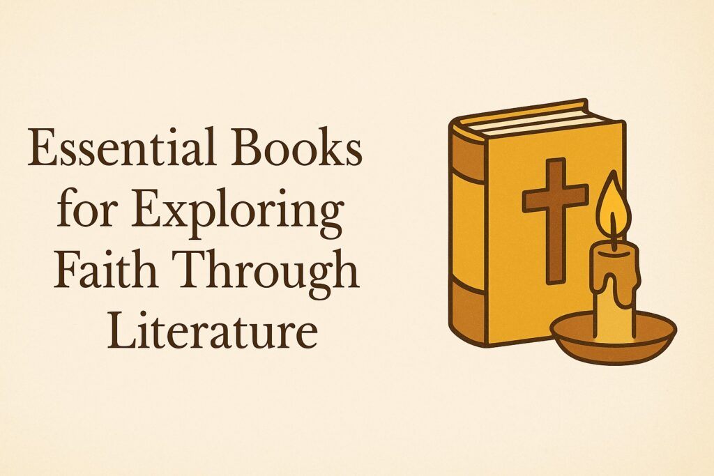 Open book with a cross and reading glasses beside it, symbolizing the meeting of faith, imagination, and storytelling.