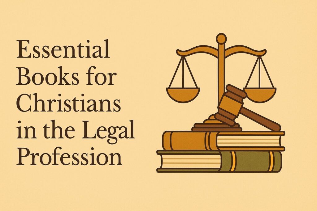 A Bible beside law books and a gavel symbolizing faith within the legal profession