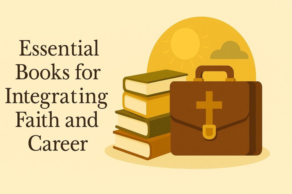 A Bible placed beside a laptop and notebook symbolizing balance between faith and career