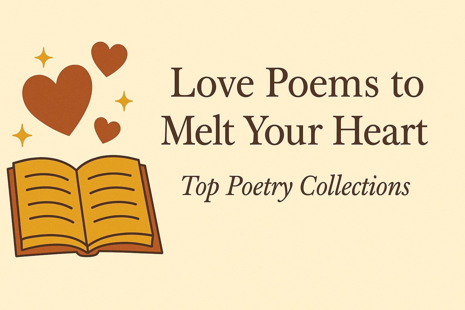 A red rose resting on an open poetry book with handwritten love verses