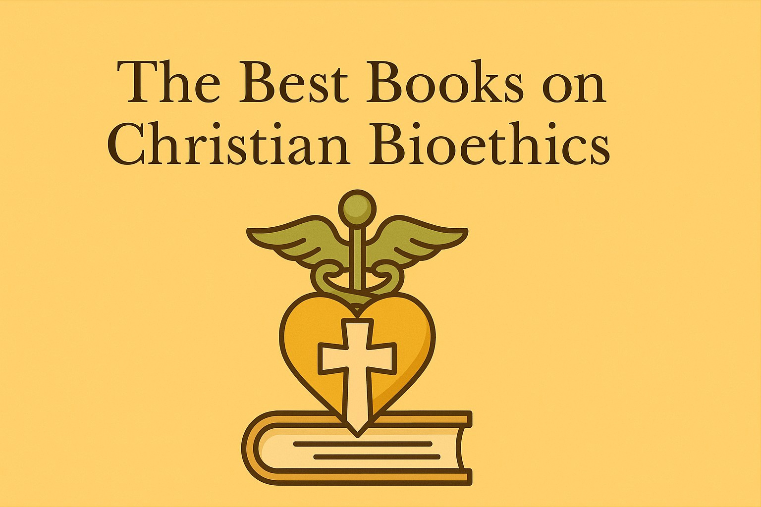 A stethoscope placed beside an open Bible and bioethics books on a clean desk